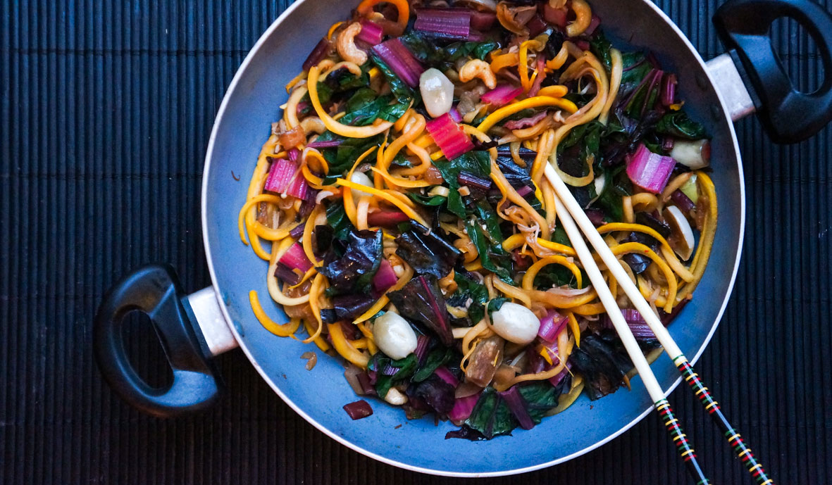 Stir Fry with zucchini noodles