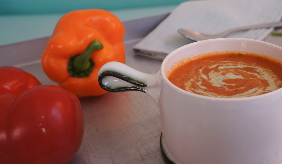 Spicy tomato soup with coriander & cumin
