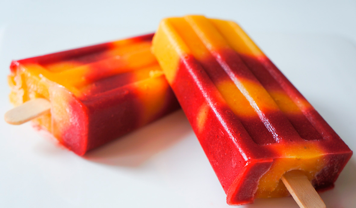 2 juices, mixed or made into ice pops