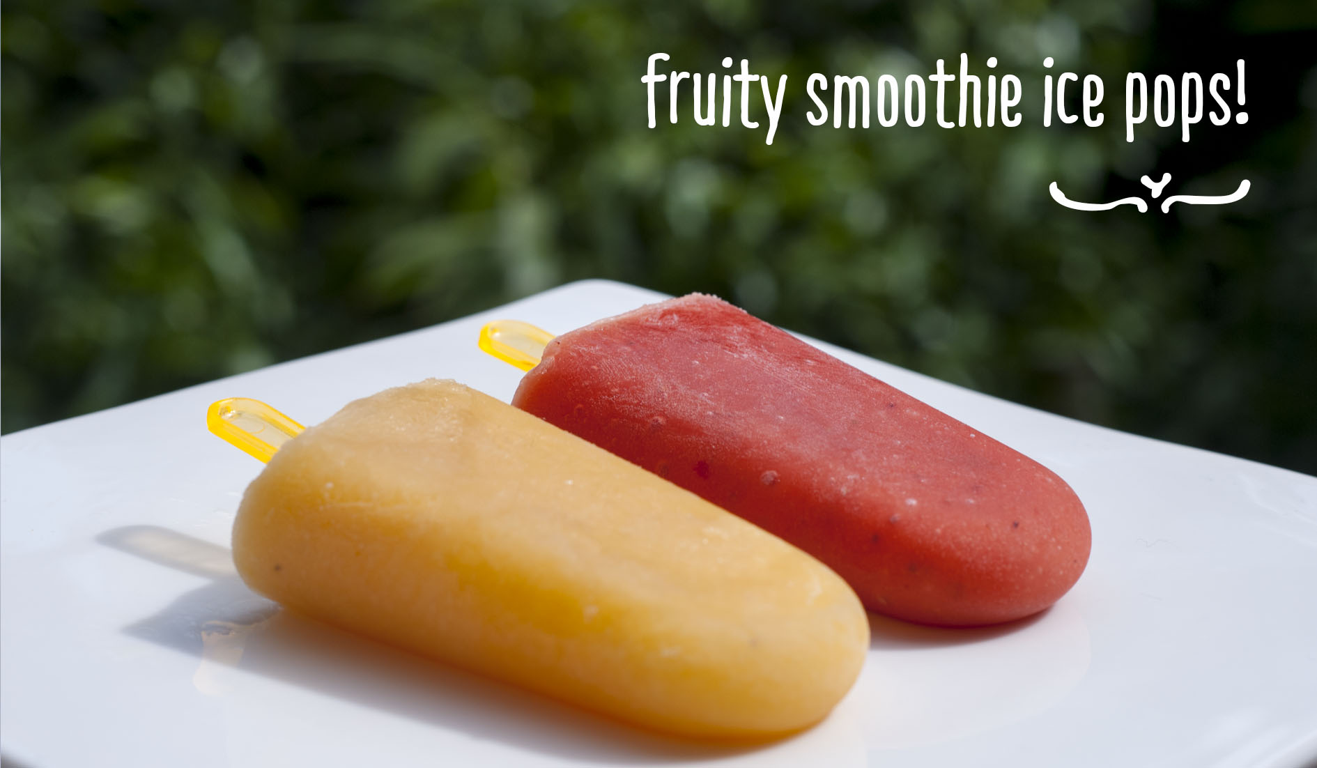 Homemade fruity smoothie ice pops